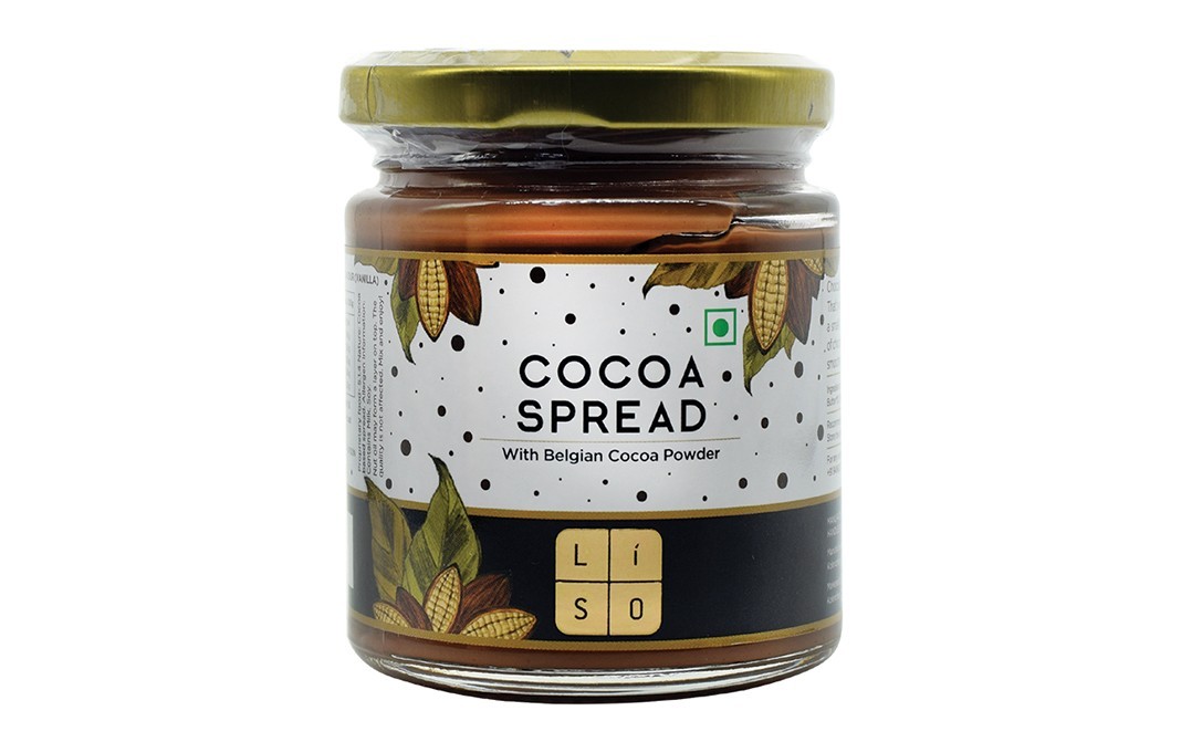 Liso Cocoa Spread, with Belgian Cocoa Powder   Glass Jar  190 grams